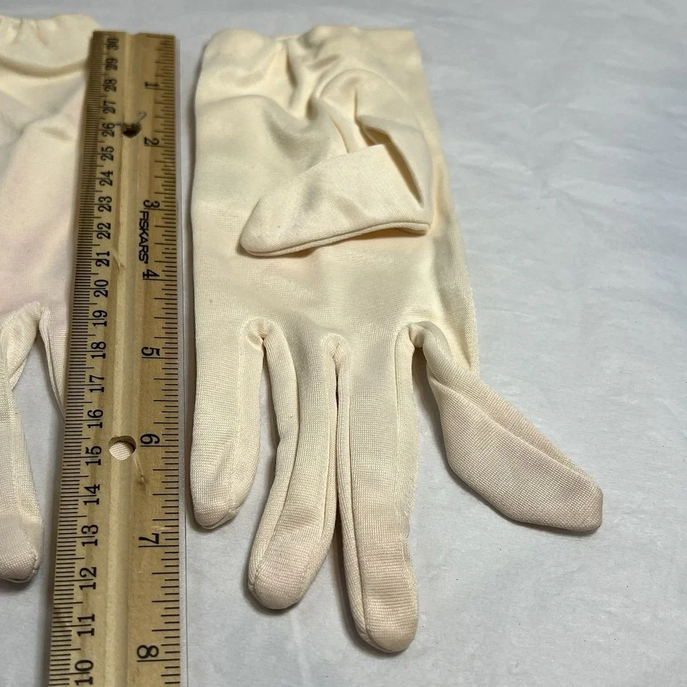 Vintage Ladies Beige Gloves Costume Dance White Dye Any‎ Color